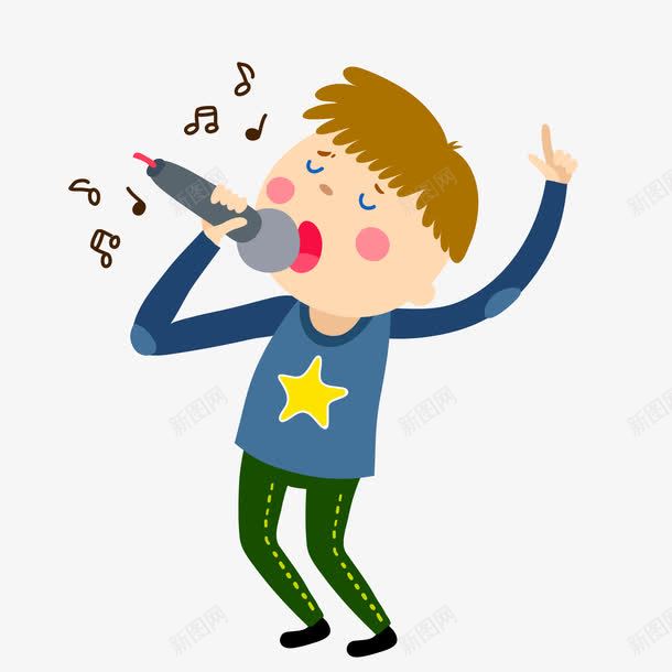 卡通唱歌的男孩人物png免抠素材_新图网 https://ixintu.com 世界儿歌日 卡通 唱歌 手绘 男孩 麦克风