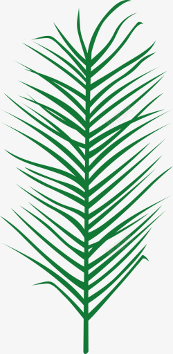 创意卡通绿色棕榈叶叶子图素材