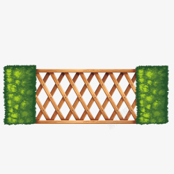 篱笆墙草木栅栏矢量图高清图片