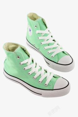 绿色布鞋小清新淡绿色帆布鞋高清图片