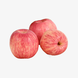 红富士红苹果产品实物三个水晶富士高清图片