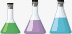 彩色试剂彩色液体锥形瓶高清图片