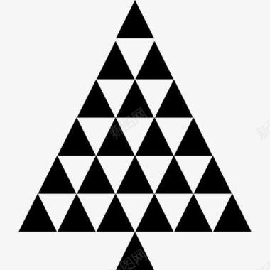 圣诞树形成的三角形图标图标