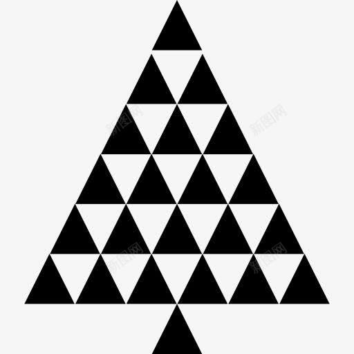 圣诞树形成的三角形图标png_新图网 https://ixintu.com 三角形 几何 形状 松树 树