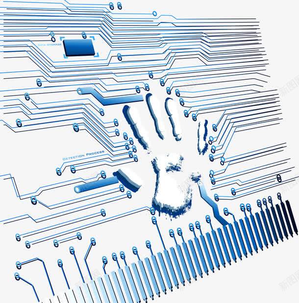 电路板矢量图ai免抠素材_新图网 https://ixintu.com 主板 手掌 电路板 科技 线路图 矢量图