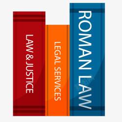 橙色书籍三本厚实的法律之书矢量图高清图片