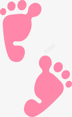 粉红色脚印矢量图素材