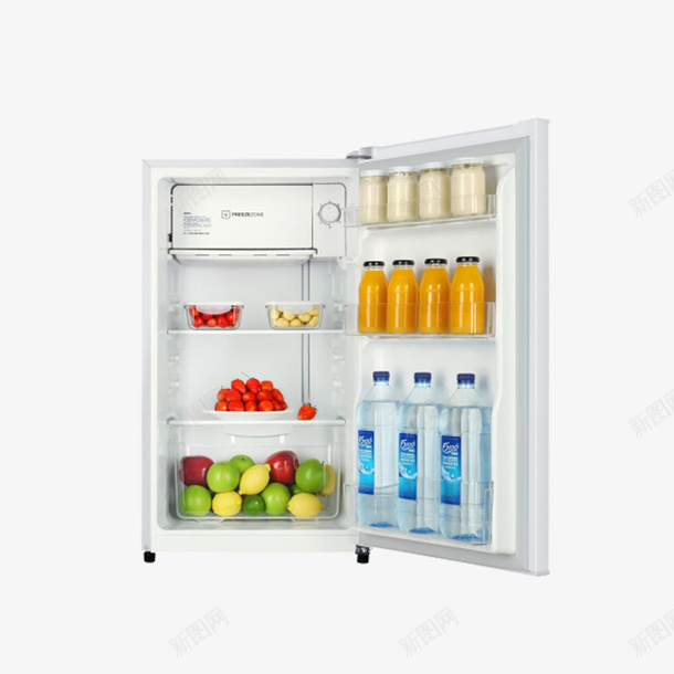 白色冰箱广告png免抠素材_新图网 https://ixintu.com 冰柜 单开门冰箱 家用电器 小型厨具 小型电器 果汁设计 迷你冰箱