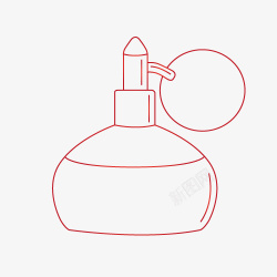 化妆用小喷壶红色线条化妆品图标高清图片