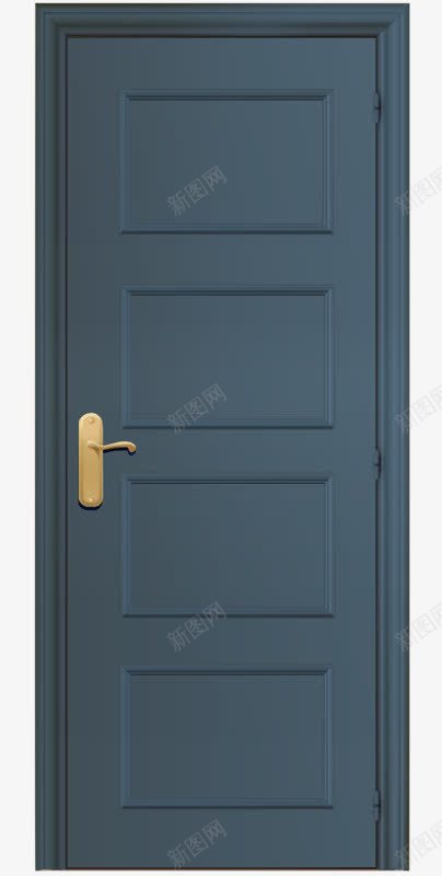 家具木门png免抠素材_新图网 https://ixintu.com 单开门 家具用品 深蓝色