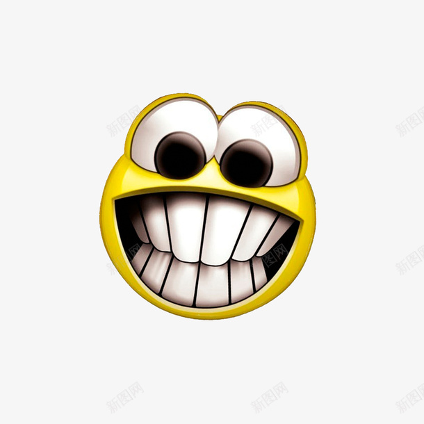露大白牙的笑脸png免抠素材_新图网 https://ixintu.com 可用做头像 笑口常开 露大白牙的笑脸 黄色白色