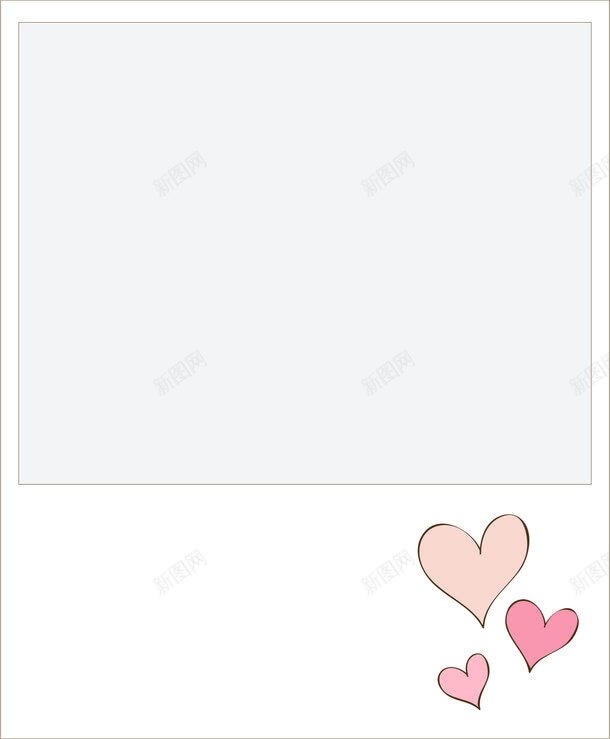 爱心边框png免抠素材_新图网 https://ixintu.com AI 卡通 心形 手绘 照片墙 爱心 粉色 边框