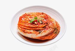 韩国辣白菜碟子里的辣泡菜高清图片