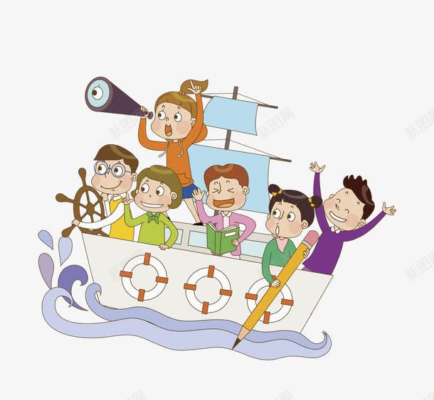 船上的孩子png免抠素材_新图网 https://ixintu.com 卡通 可爱的 好奇的 小孩 望远镜 海水 猎奇 轮船 铅笔