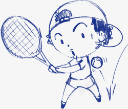 出汗的男孩打网球的孩子矢量图高清图片