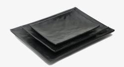 方形碟子黑色陶瓷方盘子高清图片