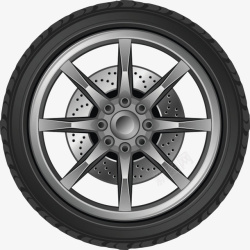 刻度圆环形黑色汽车用品带洞洞的轮胎橡胶制高清图片