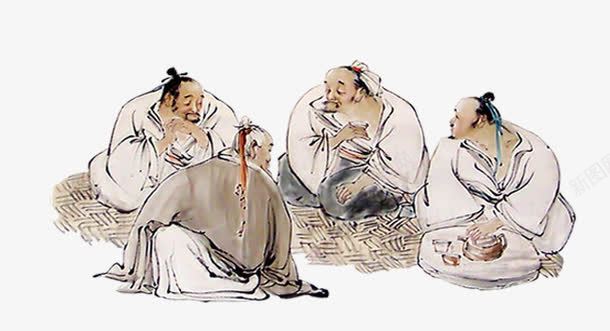 古代人物png免抠素材_新图网 https://ixintu.com 品茶 喝茶 在一起 聊天