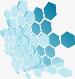 蜂巢格子蓝色纹理矢量图高清图片