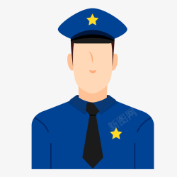卡通人物警察一个蓝色制服的公务人员高清图片