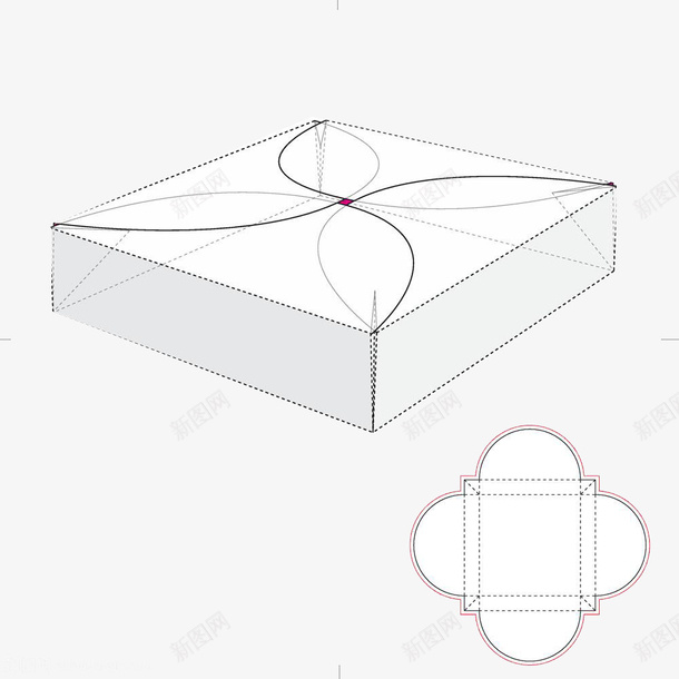 com 创意 包装 包装结构图 折叠 模型 礼盒 立体 结构 解析