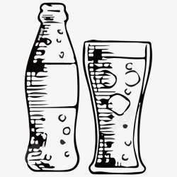 可乐饮料瓶冰爽汽水饮料简笔画高清图片
