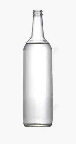 透明解渴玻璃瓶无盖的一瓶饮料实素材