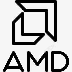 logosAMD芯片线图标标志处理器标志高清图片