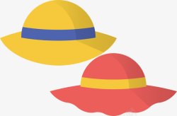 黄色小帆船黄色帽子旅游出行小元素遮阳帽图矢量图图标高清图片