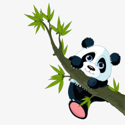 国宝大熊猫抱竹子素材