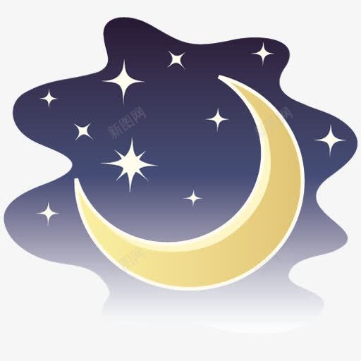 有月亮和星星的夜晚图标png_新图网 https://ixintu.com 图标 夜晚 星星 月亮