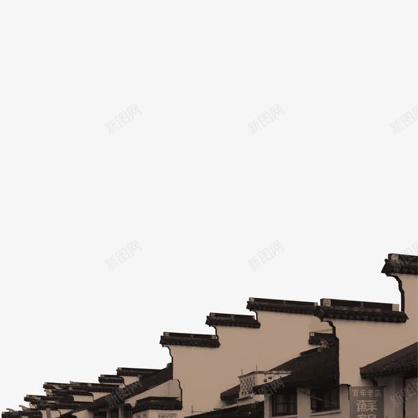 安徽楼房png免抠素材_新图网 https://ixintu.com 古代 建筑 徽派 黑色