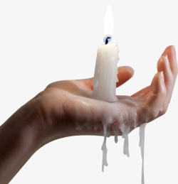 手捧着画捧着点燃的白色蜡烛的手高清图片