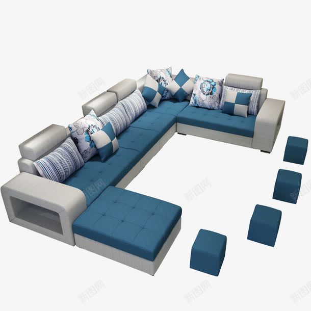 U型可拆洗时尚沙发png免抠素材_新图网 https://ixintu.com 产品实物布艺沙发 客厅沙发组合 现代 简约 转角布沙发