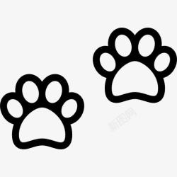 宠物的爪子两狗爪印图标高清图片