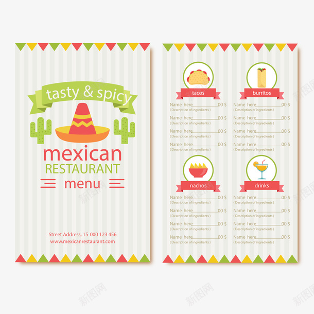 创意墨西哥餐馆菜单正反面矢量图ai_新图网 https://ixintu.com 创意 墨西哥 正反面 矢量文件 菜单 餐厅 餐馆 餐馆菜单 矢量图