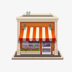 展示橱窗花店早餐店书店咖啡店橱窗图图标高清图片