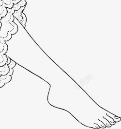 女人的脚手绘女人的脚黑白纤细图标高清图片