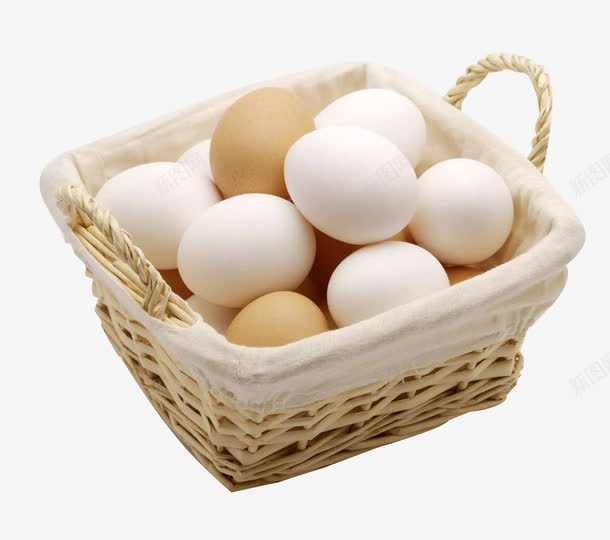 鸡蛋鸭蛋png免抠素材_新图网 https://ixintu.com 白色 筐子 蛋类 送鸡蛋 食材