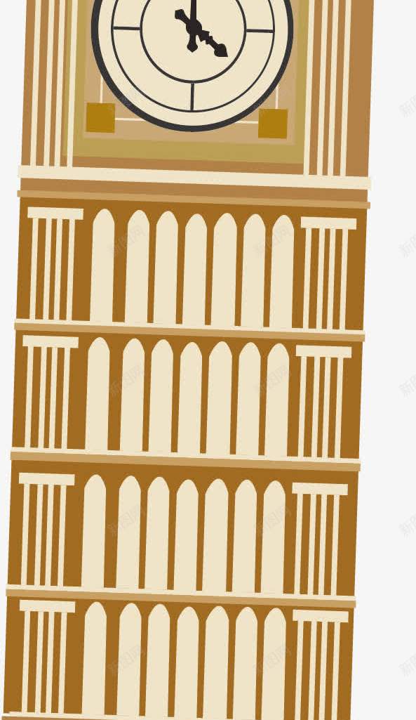 英国大笨钟png免抠素材_新图网 https://ixintu.com 三角 哥特式建筑 建筑 房屋 手绘 柱子