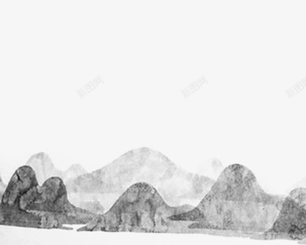 山峰png免抠素材_新图网 https://ixintu.com 崇山峻岭 插画 景观 水墨画 群山 风景