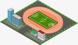 立体的足球场体育馆卡通球场矢量图高清图片