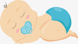 没穿衣服安稳睡觉的可爱婴儿矢量图高清图片