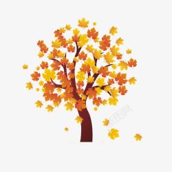 枯黄的叶秋风中的落叶高清图片