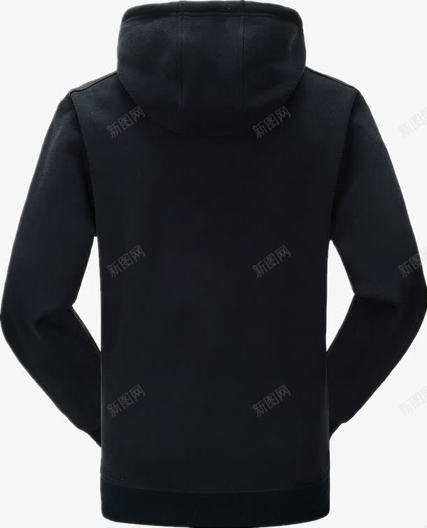 黑色卫衣png免抠素材_新图网 https://ixintu.com 深色卫衣 男士 简单款 纯黑色 背面展示