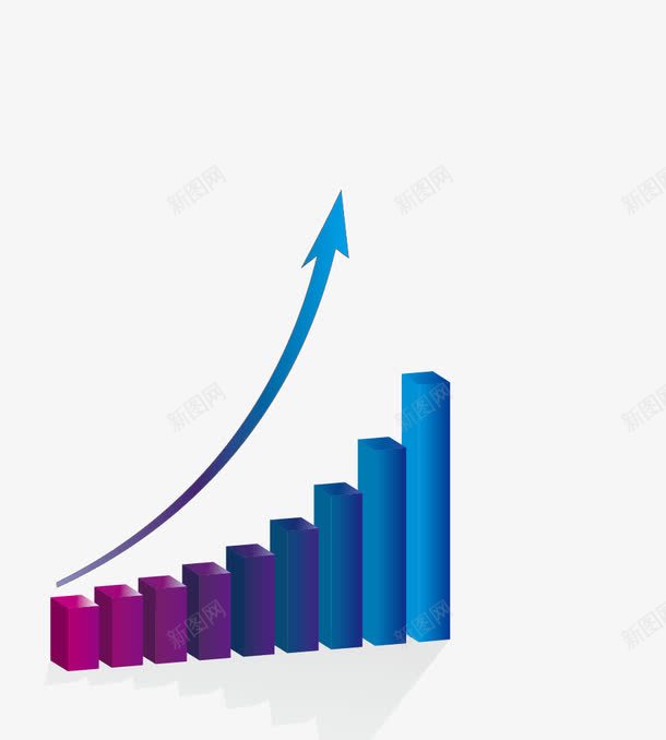 蓝色上升线png免抠素材_新图网 https://ixintu.com 上升线 图表 折线 数据 股票 饼图