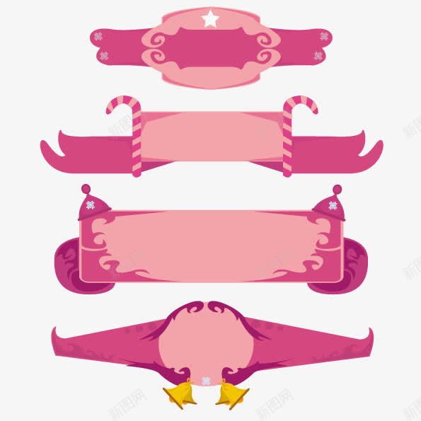 粉色主题框png免抠素材_新图网 https://ixintu.com 主题框 帽子 留言 粉色 糖果手杖 边框 铃铛