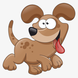 高兴的小狗吐舌头的棕色小狗高清图片