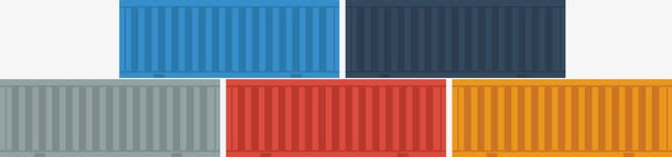 创意货运集装箱图png免抠素材_新图网 https://ixintu.com 分布 彩色 排列 累加 集装箱