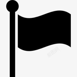 黑旗旗杆的黑旗图标高清图片